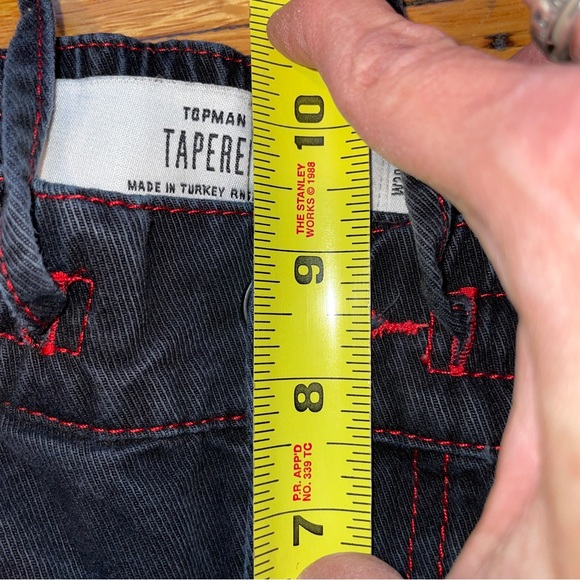 Topman Black TaperedJoggers Red Stitching SZ Small - Picture 8 of 10